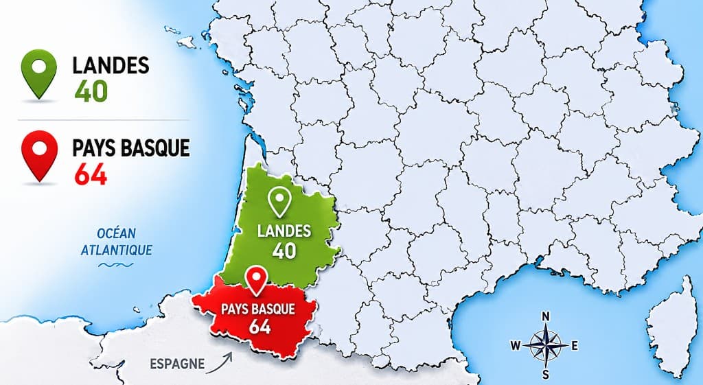Carte des zones d'intervention — Landes (40) et Pays Basque (64)